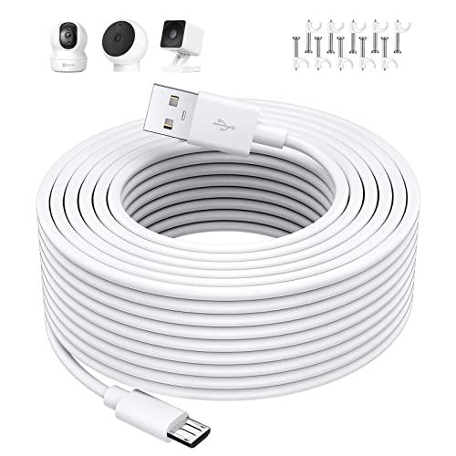マイクロusbケーブル 8M micro usb 電源ケーブル 防犯監視カメラの給電用 USB A ...