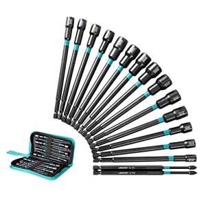 LIBRATON 電動ドリルドライバー用ソケットセット 16本組 7〜14mm 1/4〜9/16インチ 電動ドライバー ソケット 磁石付き 延長ソ｜kirelab-net