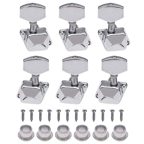 LIANHATA ギター用 ペグ 6個セット 3L＆3Rギターペグ シルバー メタル ネジ付き 防錆...