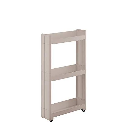 不動技研 スマートワゴンFit 45-3段 グレー スリム スキマにたっぷり収納 キャスター付き 幅...