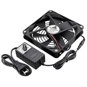 GDSTIME 140mm x 25mm DC 12V 換気扇 冷却ファン（AC 100V 240V駆動速度制御付き）、レシーバーアンプ用DVR｜kirelab-net