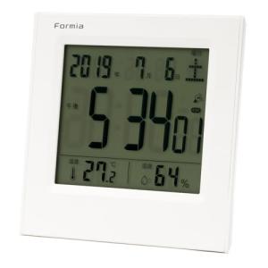 Formia(フォルミア) 電波 目覚まし時計 置き 見やすい 温度計 湿度計 温湿度計 日付 曜日 デジタル 保土ヶ谷電子販売 ホワイト HT｜kirelab-net