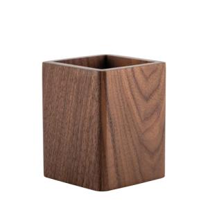 Muso Wood ペン立て 木製 ペンスタンド 卓上文具収納 方形 鉛筆立て おしゃれ ぺんたて シンプル ぺん入れ（ウォールナット）｜ルミナスエイト ヤフー店