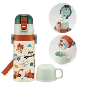 スケーター(Skater) 子供用 ステンレス 水筒 2way ストロー飲み 410ml コップ飲み 350ml トミカとトム つむぱぱ 子供に｜kirelab-net