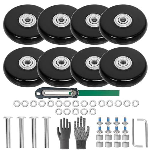 スーツケース キャスター ダブル 用 8個セット 50mm ゴム 車輪幅14mm キャリーケース車輪...