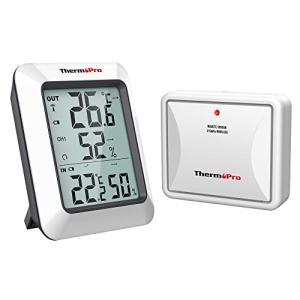 ThermoProサーモプロ 湿度計 温湿度計ワイヤレス 室外 室内温度計 最高最低温湿度値表示 高精度 LCD大液晶画面 置き掛け両用タイプ｜kirelab-net