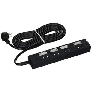 オーム(OHM) オーム電機 雷に強い節電タップ 4個口 3m 黒 [品番]00-6943 HS-TPK43PBT-K｜kirelab-net