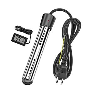 投げ込みヒーター 電気浸漬給湯器ロッド プールヒーター 1500w 自動電源オフ 浴槽用給湯器 インフレータブルプール 家庭 アウトドア 学校に｜kirelab-net