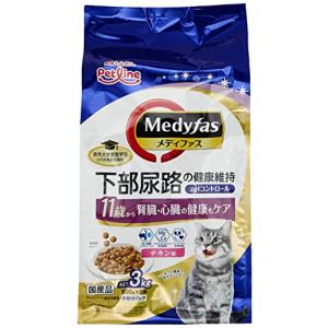 メディファス キャットフード 11歳から チキン味 下部尿路/ｐHコントロール/麻布大学共同開発/国産/アルミ小分け 3kg(500g×6)｜kirelab-net