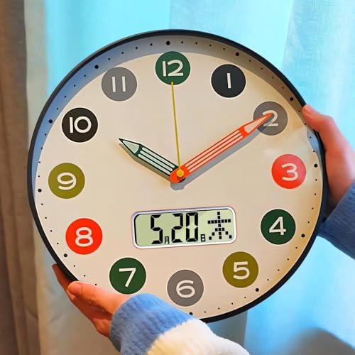 Nbdeal 掛け時計 電波時計 静音 直径30cm 日付 曜日表示 連続秒針 DB-SM5546