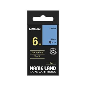純正 カシオ ラベルライター ネームランド テープ 6mm XR-6BU 青地に黒文字｜kirelab-net