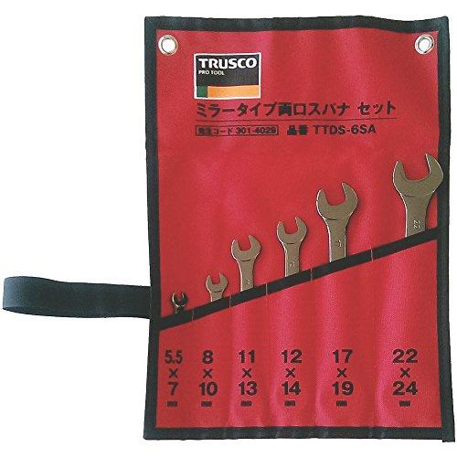 TRUSCO(トラスコ) ミラータイプ両口スパナセット 6丁組Aセット TTDS-6SA