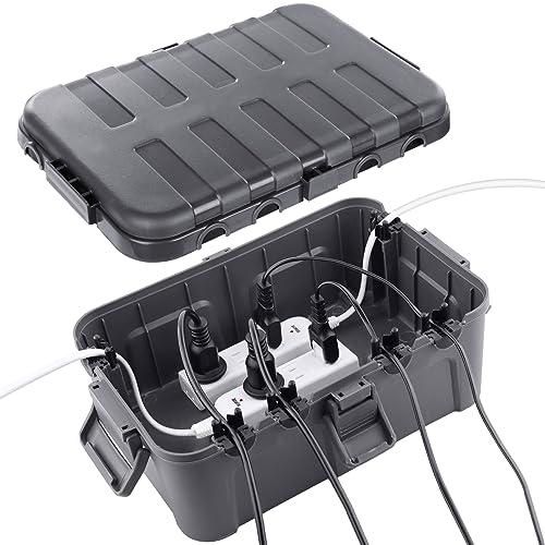 RESTMO 大型コンセントボックス 屋外 電源 防水 ボックス IP54 雨よけ 耐候性 ガーデン...