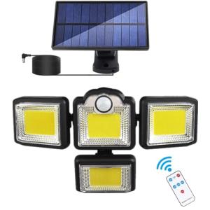センサーライト 屋外 ソーラーライト 4面発光 3つモード 高輝度 3000ルーメン 分離型 192LED 4.5M延長コード 人感 リモコン操｜kirelab-net