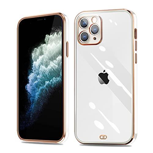iphone11Pro ケース クリア iPhone11 pro カバー 白 シリコン メッキ加工 ...