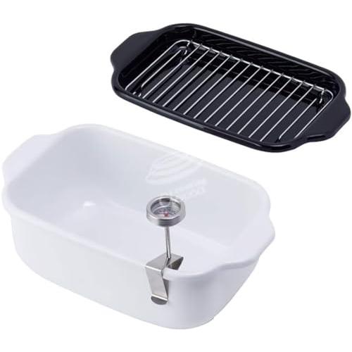 富士ホーロー(Fuji Horo) 天ぷら鍋 ホーロー 角型 温度計付 IH対応 揚げ物 バット ス...