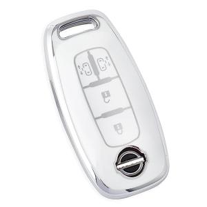 YANMW新型ルークス 新型セレナ キーケース 適合日産 セレナ C28系キーカバー 両側スライドドア(シルバーエッジホワイト)｜kirelab-net