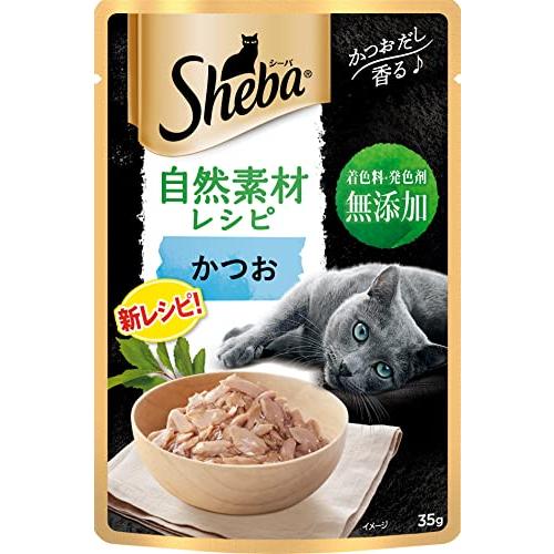 シーバ (Sheba) 自然素材レシピ キャットフード かつお 成猫用 35g×12個(まとめ買い)...