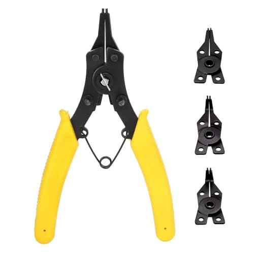 スナップリング プライヤー 4本セット 多角度保持リングプライヤー 内部外部サークリッププライヤー ...