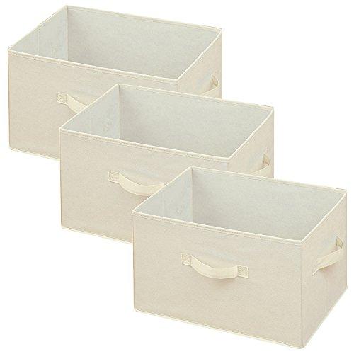 山善(YAMAZEN) どこでも収納ボックス 折り畳み 3個セット 取っ手付き カラーボックス対応 ...