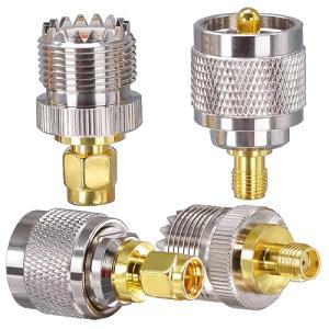 M型SMAからUHF PL259同軸アダプター 4個 、SO239 UHFオス/メスからSMAオス/メスRF同軸コネクタキット、アンテナ、ラジオ｜kirelab-net
