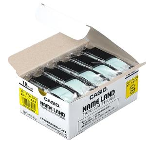 カシオ ラベルライター ネームランド 純正 テープ 18mm XR-18YW-5P-E 黄地に黒文字 5本｜kirelab-net