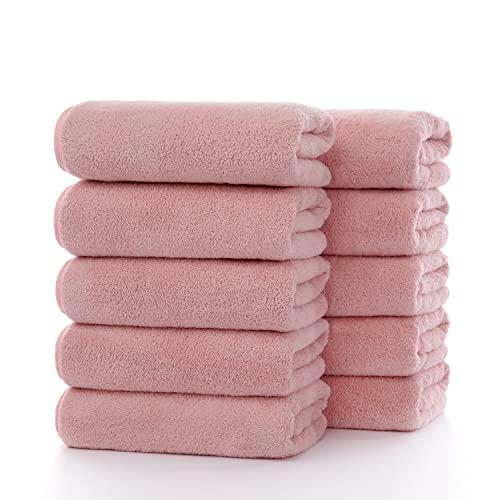 フェイスタオル マイクロファイバー タオル 10枚セット 約35x75cm ふわふわ なめらか 瞬間...