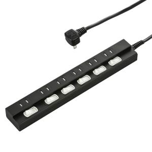 雷に強い節電タップ 6個口 1m 黒_HS-TPK61PBT-K 00-6944｜kirelab-net