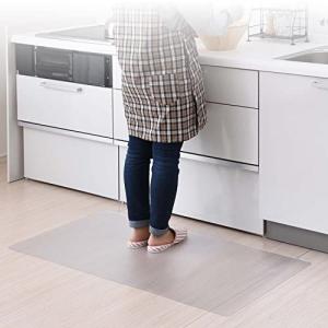 [山善] キッチンマット 透明 クリア 拭ける 傷防止 シート 60×120cm 1.5mm厚 (はさみでカットできる/床暖房対応) 床保護 ク｜kirelab-net
