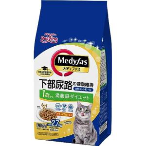 メディファス キャットフード 満腹感ダイエット 1歳から チキン&フィッシュ味 下部尿路/ｐHコントロール/麻布大学共同開発/国産/アルミ小分け｜kirelab-net