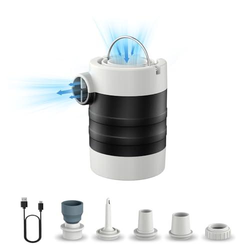 innhom エアーポンプ 電動 空気入れ 3.6Kpa 1400mAh キャンプランタン付き US...