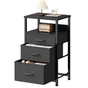 YeTom サイドテーブル サイドチェスト 洋服タンス 収納チェスト サイドチェスト 40*30*68.5cm 3つ引き出し付き 寝室 ナイトテ｜kirelab-net