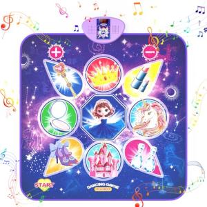 EagleStone おもちゃ ダンスマット ゲーム 電子ピアノマット 4つモード 自動採点 LED搭載 音楽 プレイマット 音量調整 柔軟素材｜kirelab-net