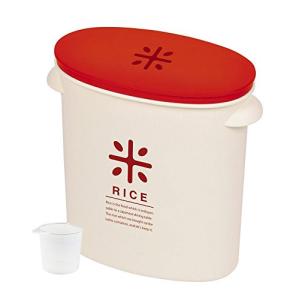 パール金属 日本製 米びつ 5kg レッド 計量カップ付 お米 袋のまま ストック RICE HB-2167｜kirelab-net