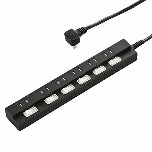 オーム(OHM) 雷に強い節電タップ 6個口 3m 黒 [品番]00-6946