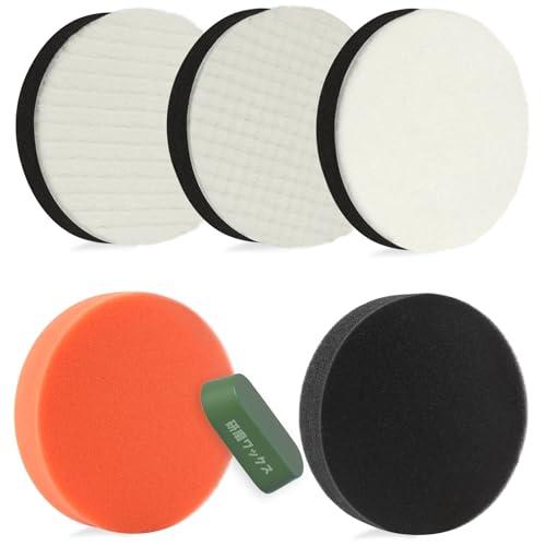 IROKCAKPT 車磨き用 バフ 125mm ポリッシャー バフ荒中細極細目 6個セット 電動ポリ...