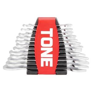 トネ(TONE) 薄型スパナセット(ホルダー付) DSTO1200P レッド/ブラック 内容12点｜kirelab-net