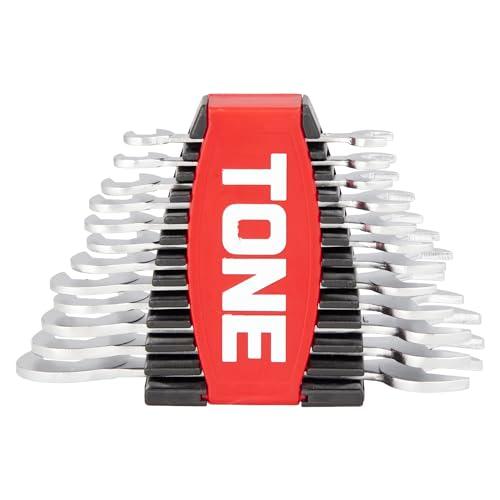 トネ(TONE) 薄型スパナセット(ホルダー付) DSTO1200P レッド/ブラック 内容12点