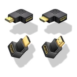 サムコス HDMI L型変換アダプタ 4個セット 延長コネクタ 90度 270度 オス メス コネクタ ケーブル向き変更 中継 TV オスーメス｜kirelab-net