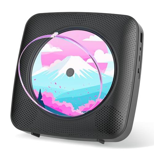 Gueray cdプレーヤー 卓上＆壁掛け式 Bluetooth受信/送信 HiFiスピーカー内蔵 ...