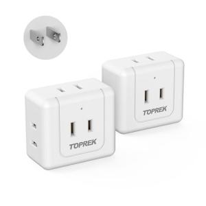 TOPREK コンセントタップ 5個口 電源タップ 蛸足コンセント 分岐 5口 直挿しタップ タコ足配線 小型軽量 コンセント マルチタップ o｜kirelab-net