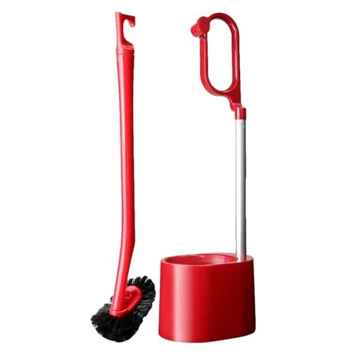 日本クリンテック Ka:z Clean トイレブラシ&amp;スタンド R レッド 幅9.5cm 全長46c...