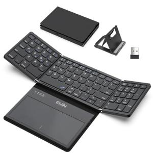 EWiN キーボード ワイヤレス 折り畳み bluetoothとusb無線両対応 大きいトラックパッドとテンキー付き フルサイズ ブルートゥース｜kirelab-net