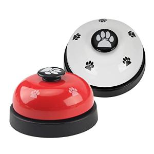 DFsucces コールベル 犬と猫用 卓上ベル コールベル しつけ用 訓練用品 ペットおもちゃ 2個入り 鈴ベル (ホワイト＆レッド）｜kirelab-net