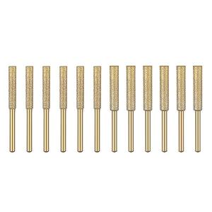 12本入りセット 高品質軸付ダイヤモンド砥石 ダイヤモンドバー 円筒形3mmシャンク（4.0mm/4.8mm/5.5mm）チェーンソー研削ヘッド｜kirelab-net