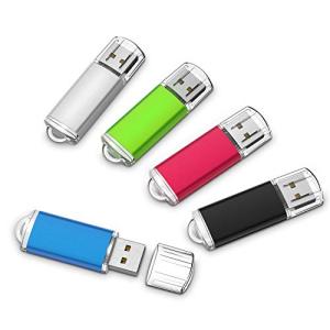 USBメモリ 2GB USB2.0 5個セット フラッシュドライブ キャップ式 コンパクト 5色（黒、赤、青、緑、銀）｜ルミナスエイト ヤフー店