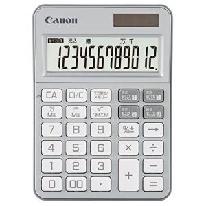 Canon カラフル電卓 抗菌仕様 KS-125WUC プラチナシルバー （12桁/ミニ卓上サイズ/W税機能搭載） KS-125WUC-SL｜kirelab-net