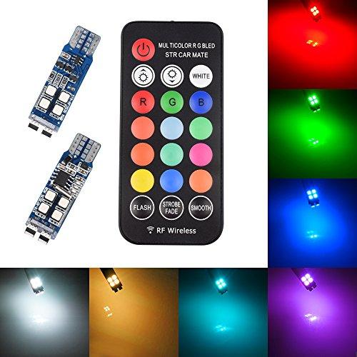Futwod ポジションランプ T10 LED RGB ホワイト ブルー アンバー パープル レッド...