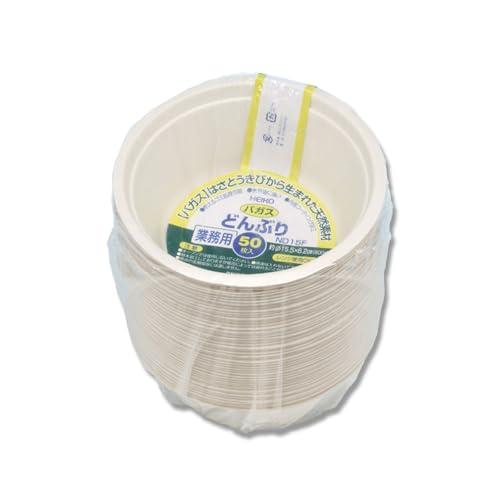 シモジマ ヘイコー ペーパープレート バガス 業務用 どんぶり C600 ND15F 50枚 白