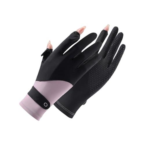 [Pawinpaw] 手袋 レディース 夏 UVカットUPF50+・2本指出し・接触冷感・滑り止め薄...